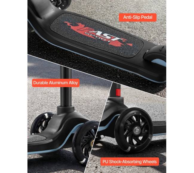 3 ratų vaikų paspirtukas su šviečiančiais ratais4