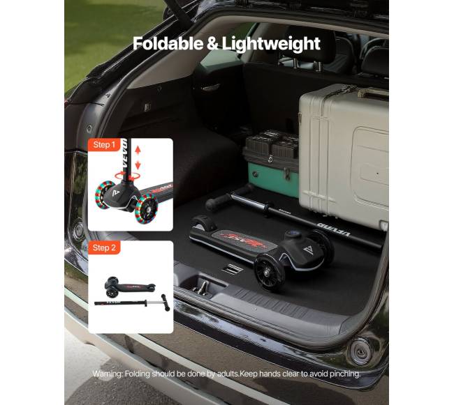 3 ratų vaikų paspirtukas su šviečiančiais ratais5