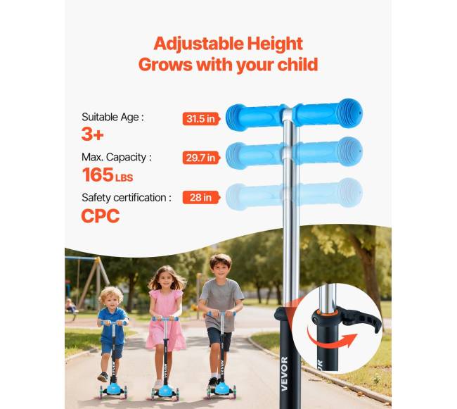 Vaikiškas paspirtukas nuo 3 metų, mėlynas1