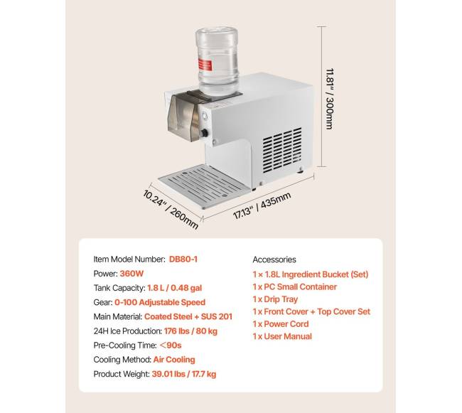 Snaigės ledo gaminimo mašina, 80 kg24 h6