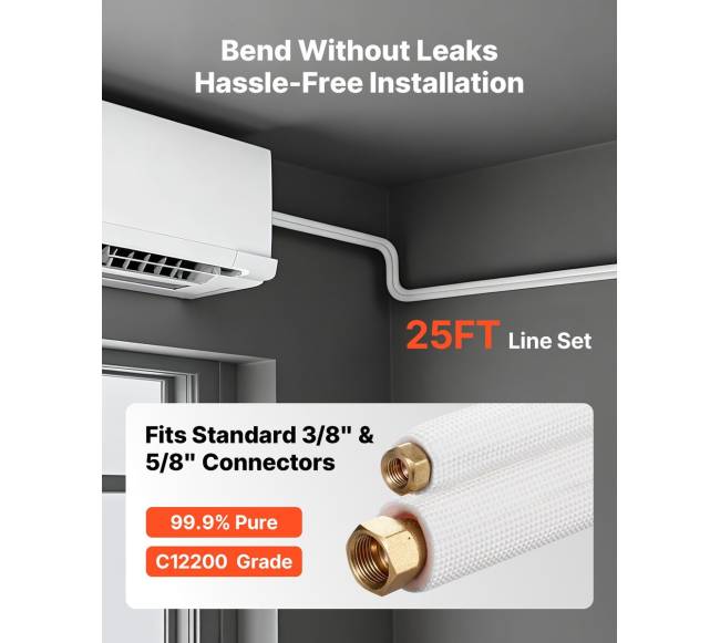 Mini split oro kondicionieriaus rinkinio linijos1