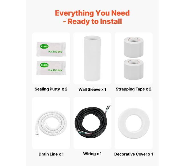 Mini split oro kondicionieriaus rinkinio linijos4