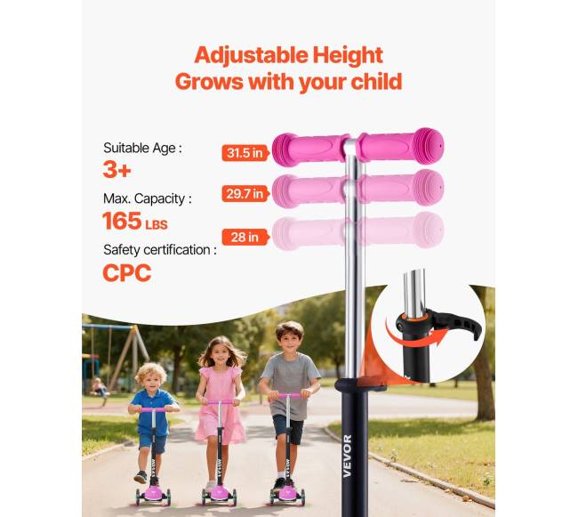 Vaikiškas triratis paspirtukas su šviečiančiais ratais1