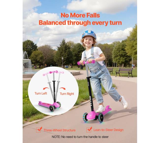 Vaikiškas triratis paspirtukas su šviečiančiais ratais3