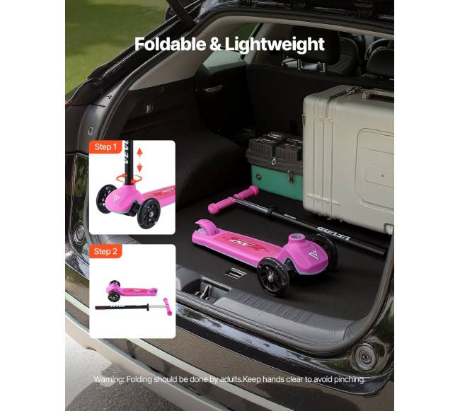 Vaikiškas triratis paspirtukas su šviečiančiais ratais5