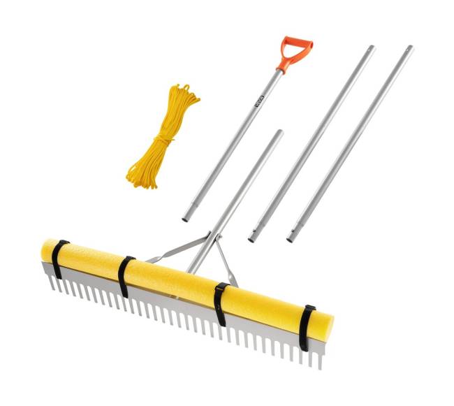 aliumininis kraštovaizdžio grėblys su ilgu kotu0