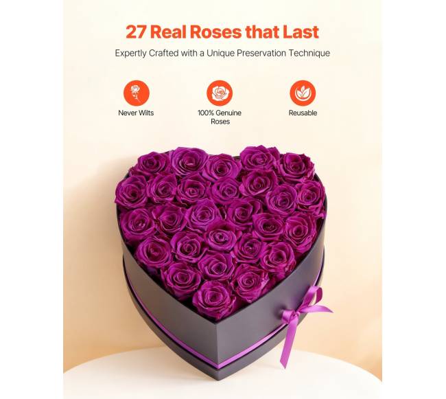 Amžinos gėlės širdies formos dėžutėje1