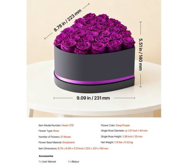 Amžinos gėlės širdies formos dėžutėje6