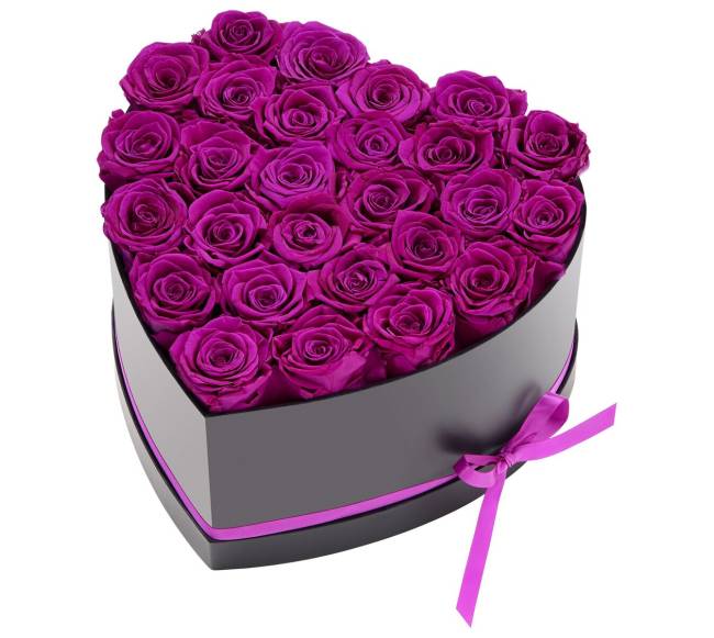 Amžinos gėlės širdies formos dėžutėje9