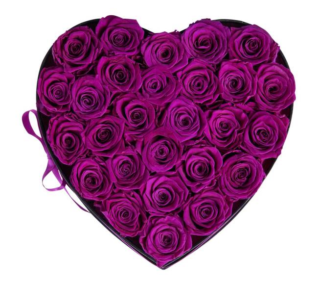 Amžinos gėlės širdies formos dėžutėje10