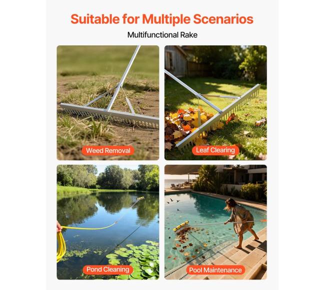 Aliuminis kraštovaizdžio grėblys su 15,8 m virve1