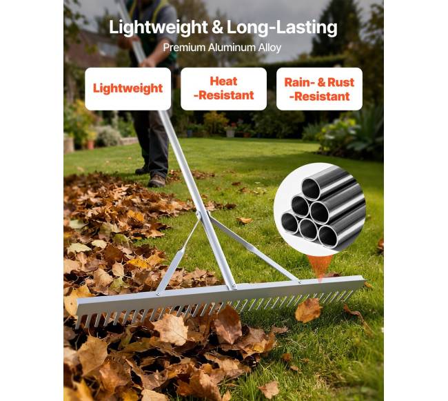 Aliuminis kraštovaizdžio grėblys su 15,8 m virve3