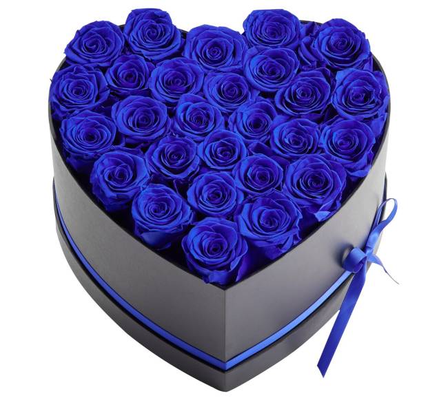 Amžinos rožės širdies formos dėžutėje0