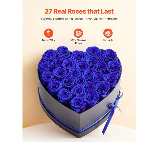 Amžinos rožės širdies formos dėžutėje1
