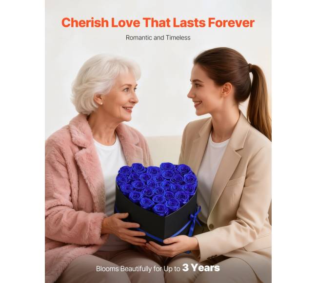 Amžinos rožės širdies formos dėžutėje2