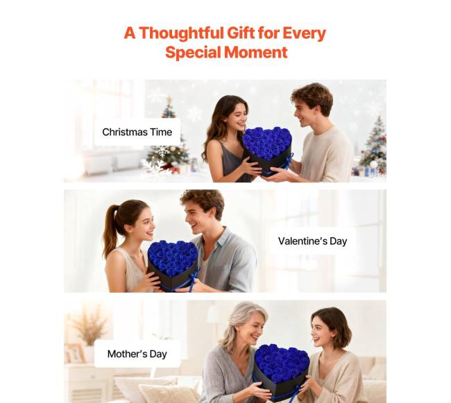 Amžinos rožės širdies formos dėžutėje4