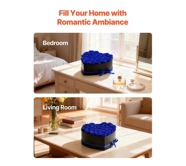 Amžinos rožės širdies formos dėžutėje5