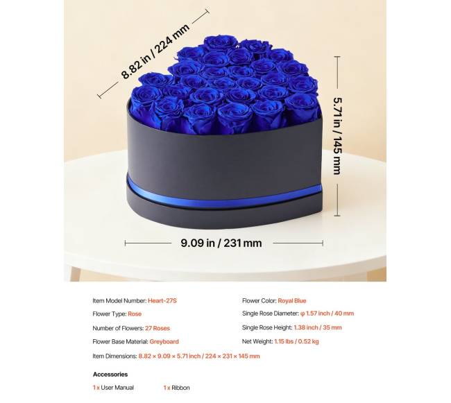 Amžinos rožės širdies formos dėžutėje6