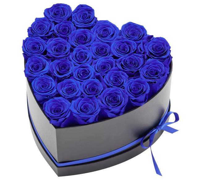 Amžinos rožės širdies formos dėžutėje9