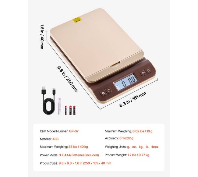 Skaitmeninės pašto svarstyklės, 40 kg, 2 g tikslumas6