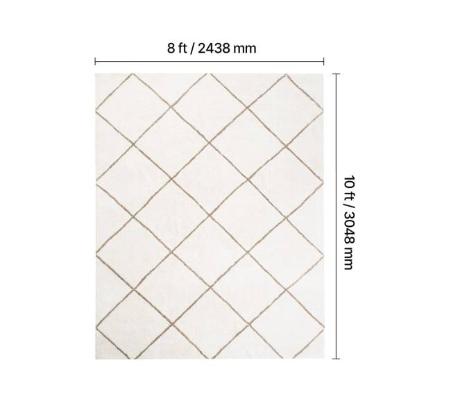 Pliušinis kilimas 2.44 x 3.05 m, be pieno vilnos, smėlio spalvos1