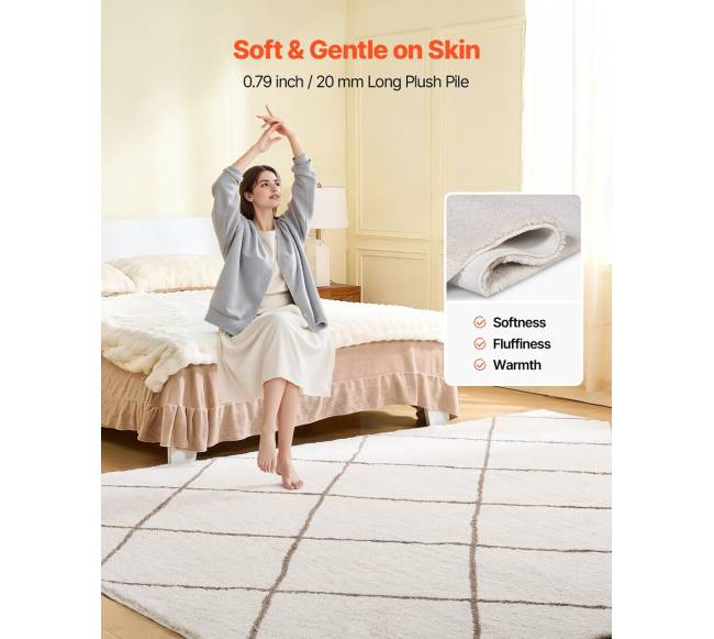 Pliušinis kilimas 2.44 x 3.05 m, be pieno vilnos, smėlio spalvos3