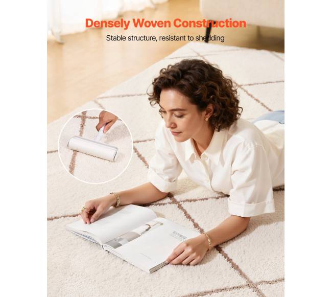 Pliušinis kilimas 2.44 x 3.05 m, be pieno vilnos, smėlio spalvos4