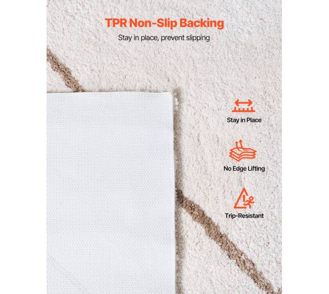 Pliušinis kilimas 2.44 x 3.05 m, be pieno vilnos, smėlio spalvos5