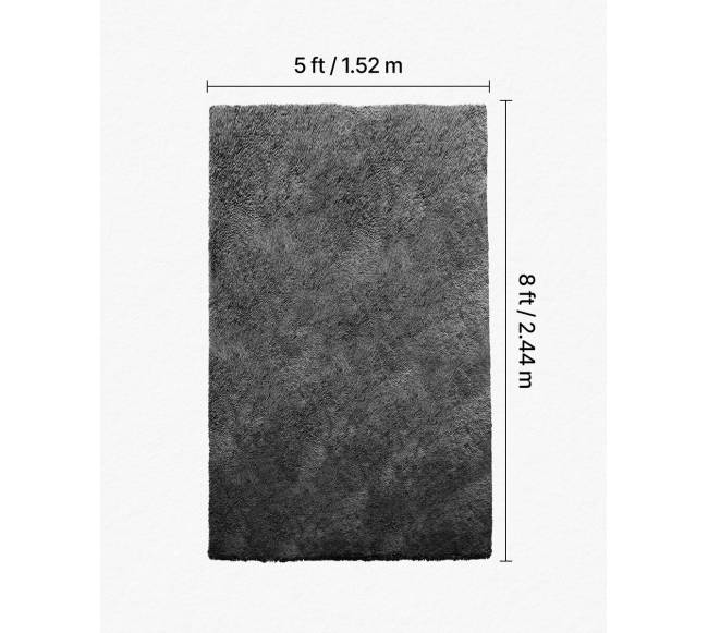 Vidinis pliušinis kilimas 1,52 x 2,44 m, tamsiai pilkas2