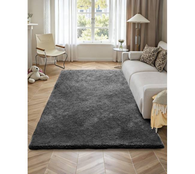 Vidinis pliušinis kilimas 1,52 x 2,44 m, tamsiai pilkas3