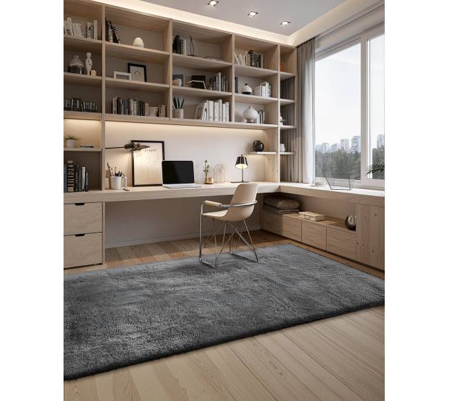 Vidinis pliušinis kilimas 1,52 x 2,44 m, tamsiai pilkas4