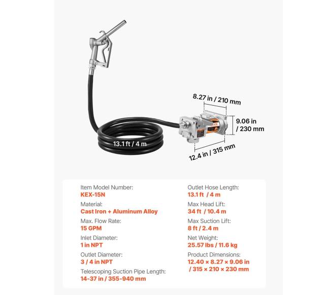 Kuro perkėlimo siurblys 12V DC 57 Lmin6