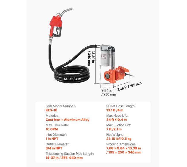 Dyzelinio kuro siurblys, 12V, nešiojamas6