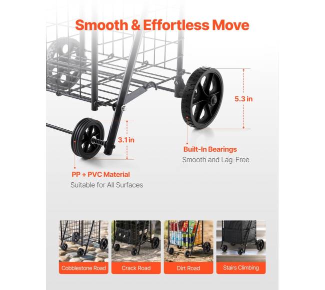 Sulankstomas krepšys su pasukamais ratais3