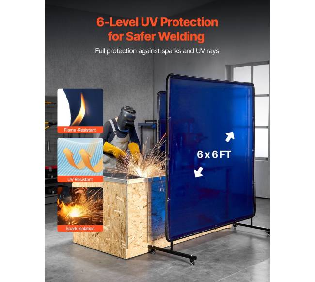 Suvirinimo uždanga su ratukais 1.74 x 1.74 m1