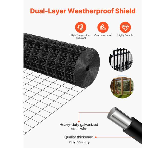 Tinklinė tvora 61 cm x 7.62 m, 16 gaujo cinkuota viela3