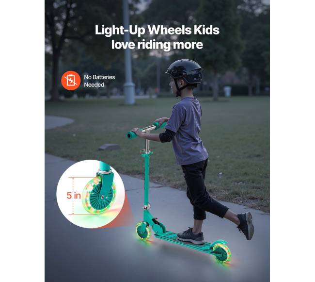 Vaikiškas paspirtukas su šviečiančiais ratais2