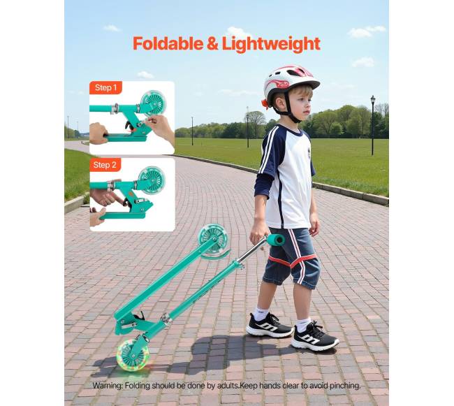 Vaikiškas paspirtukas su šviečiančiais ratais5