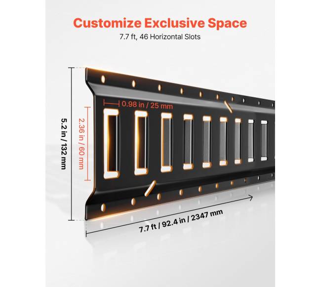 E-bėgių tvirtinimo bėgiai, 4-vnt. komplektas, 2.3 m3