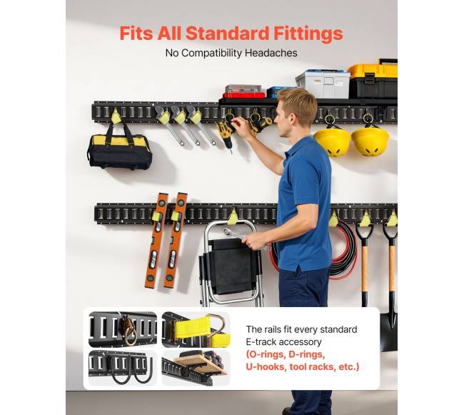 E-bėgių tvirtinimo bėgiai, 4-vnt. komplektas, 2.3 m4