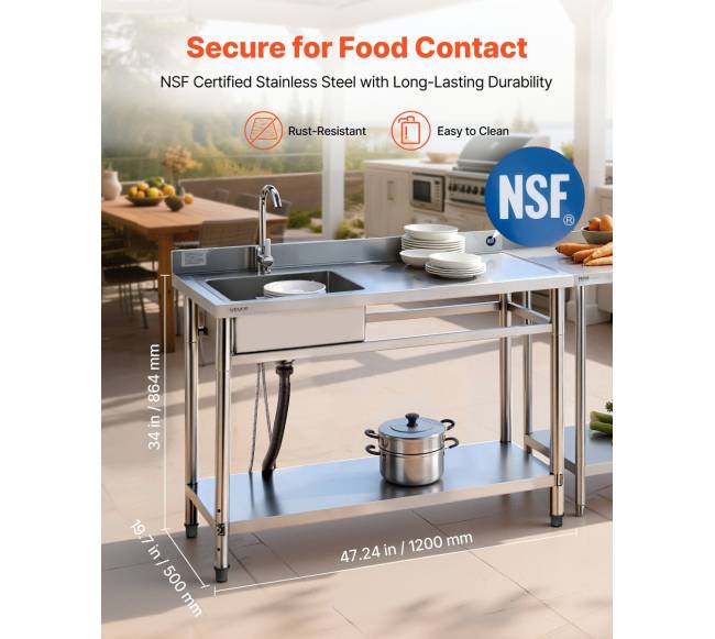 Nerūdijančio plieno komercinė virtuvės kriauklė1