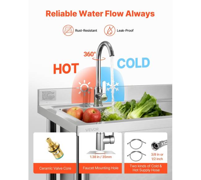 Nerūdijančio plieno komercinė virtuvės kriauklė3