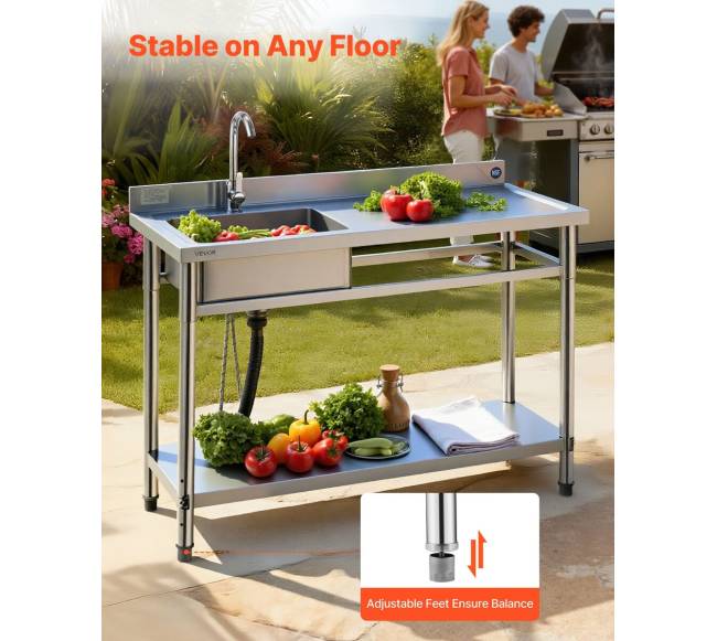 Nerūdijančio plieno komercinė virtuvės kriauklė5