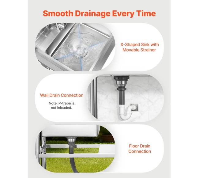 Nerūdijančio plieno kriauklė su lentynomis4