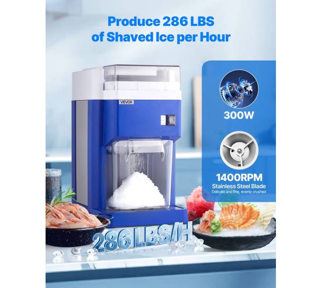 Komercinė ledo smulkintuvo mašina 1.8L, mėlyna1