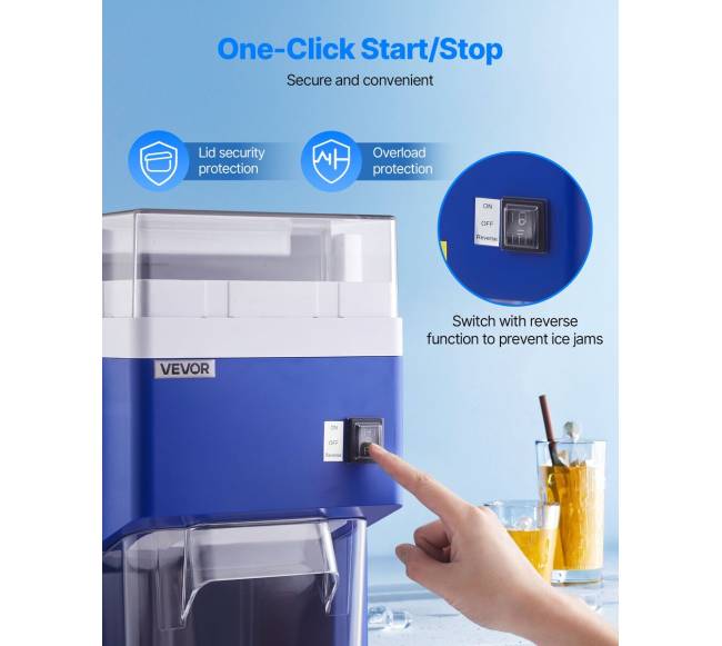 Komercinė ledo smulkintuvo mašina 1.8L, mėlyna4