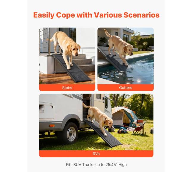 Šuns rampa automobiliams, sulankstoma, 180 cm3