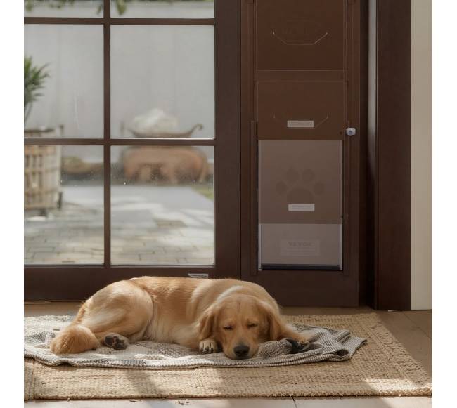 Stumdomosios durys šunims su stikliniu rėmu7