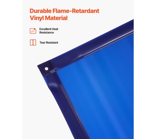 Suvirinimo uždanga su rėmu, 1.74 x 2.34 m, mėlyna3