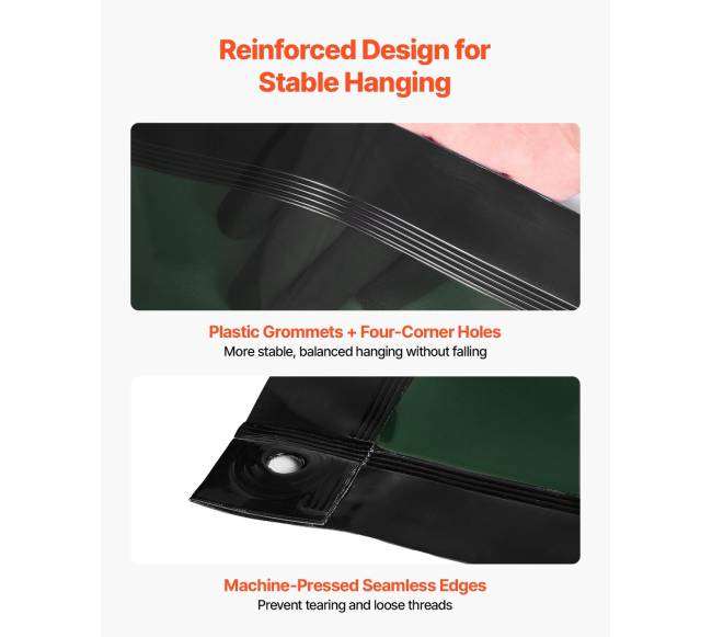 Suvirinimo uždanga su rėmu, tamsiai žalia4